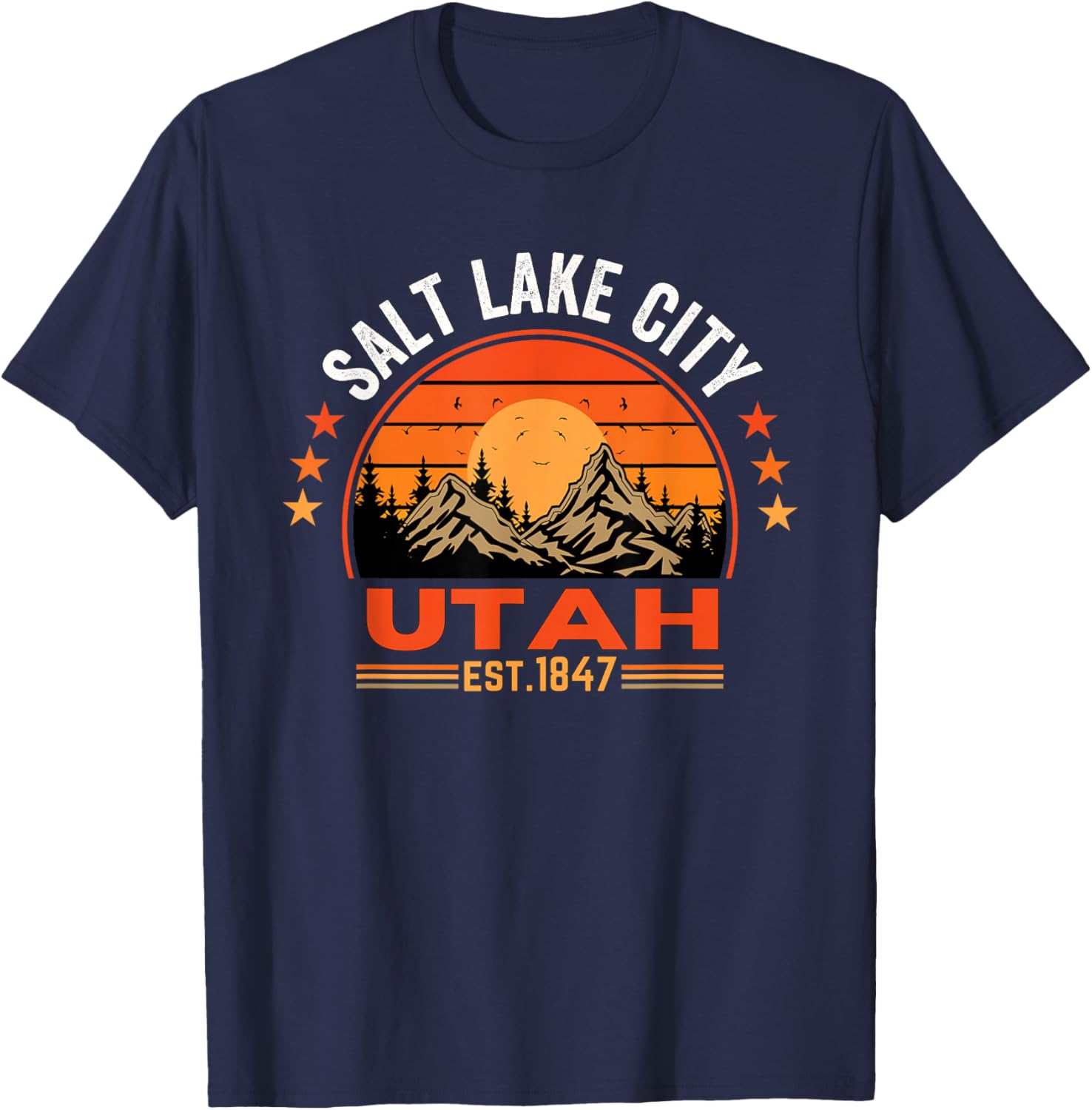 Salt Lake City Utah UT Vintage T-Shirt - T-Shirt | Navy