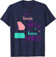 Proud Girl Just a Georgia girl in a Kansas World T-Shirt - T-Shirt | Navy