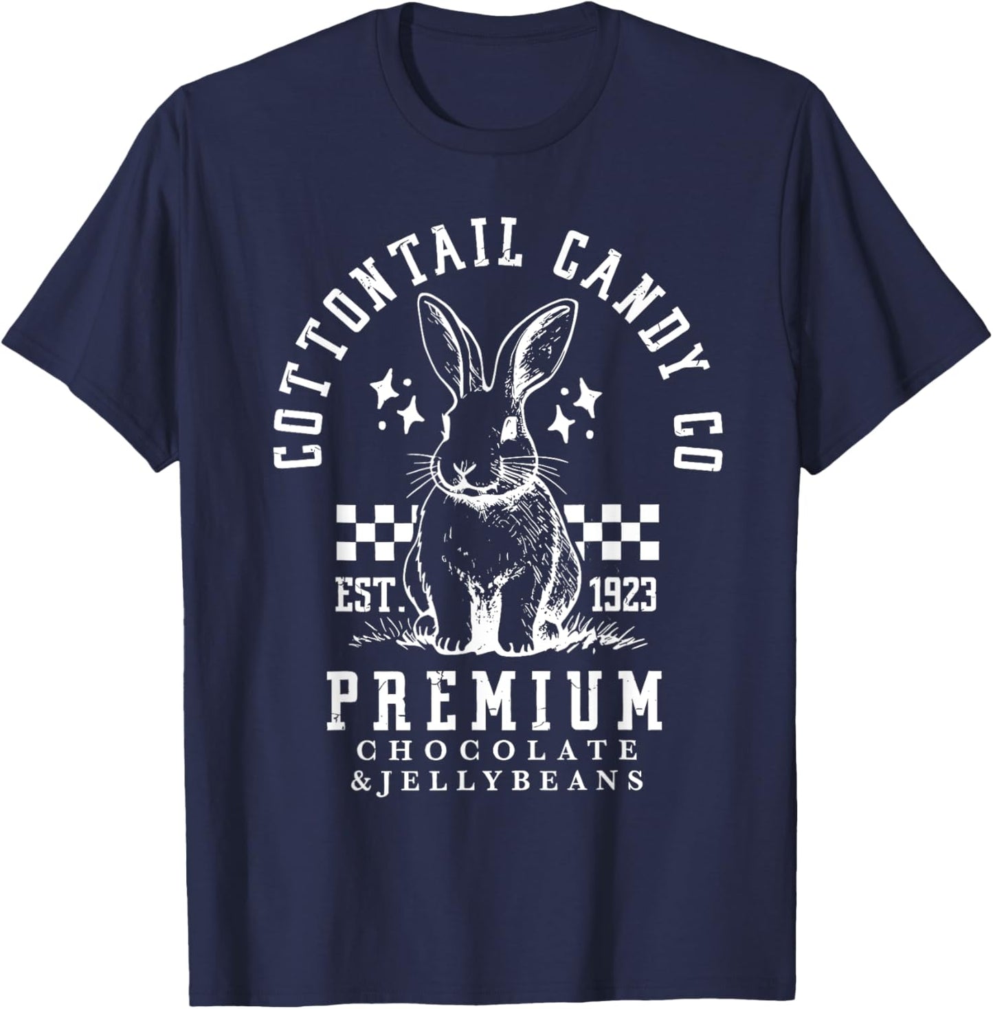 Cottontail Candy Company Chocolate Cute Bunny Easter Day T-Shirt - T-Shirt | Navy