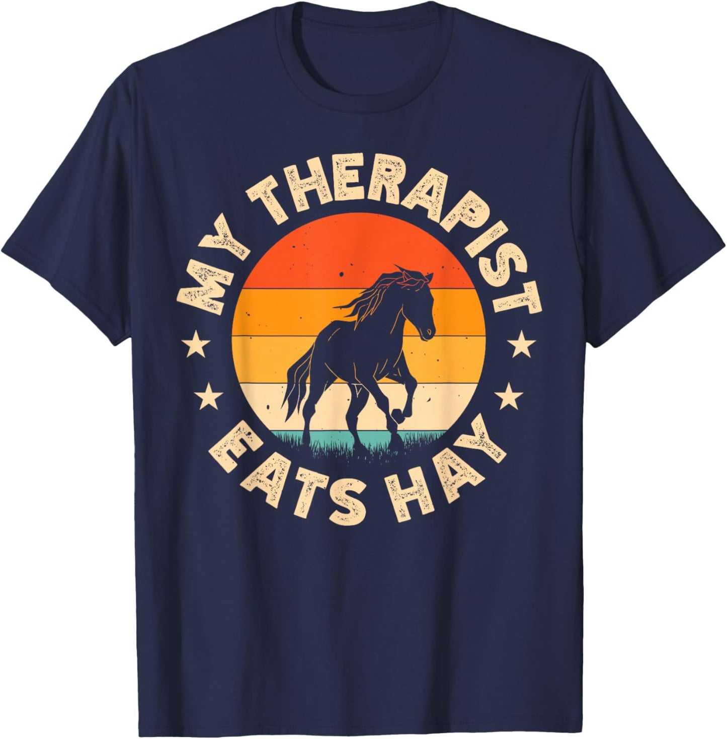 My Therapist Eats Hay T-Shirt - T-Shirt | Navy
