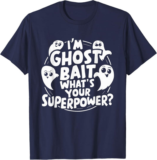 Ghost Bait Halloween Parapsychology Paranormal Ghost T-Shirt - T-Shirt | Navy