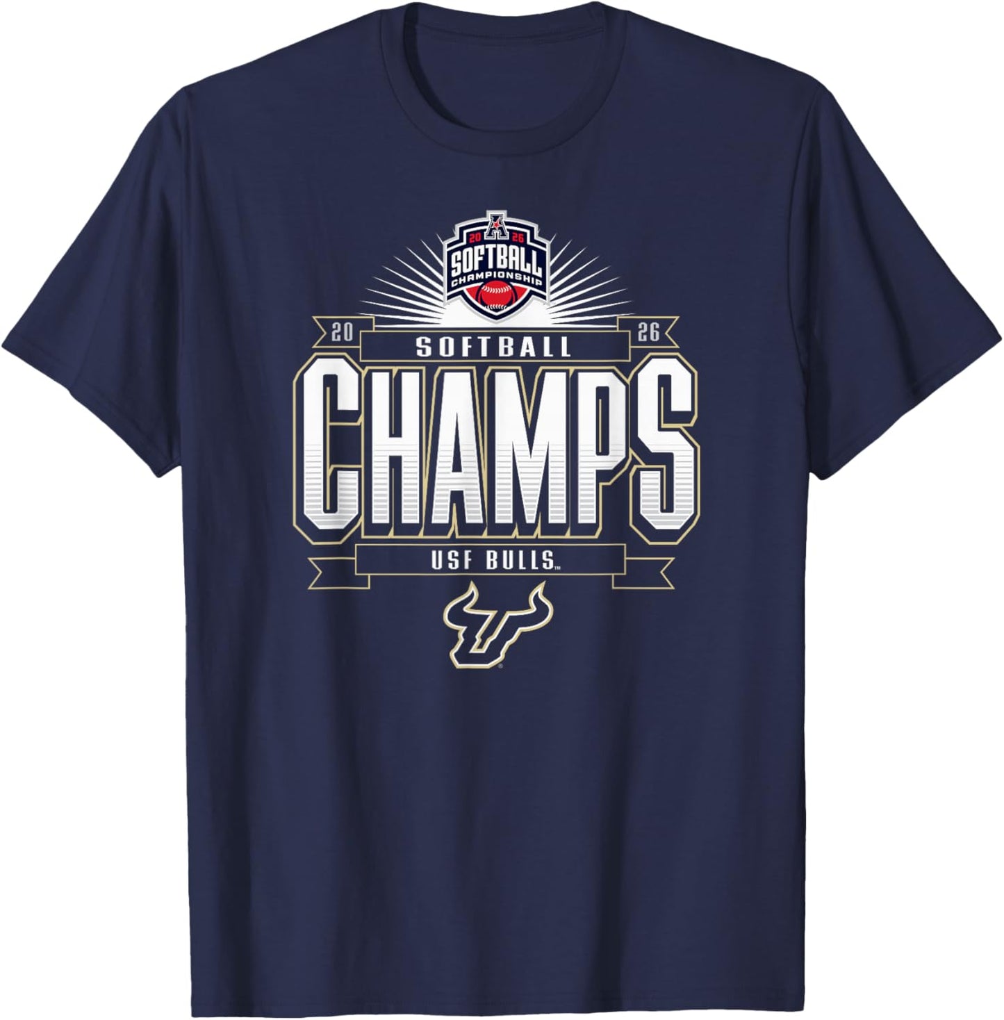 South Florida Bulls AAC Champs 2026 Softball Tournament T-Shirt - T-Shirt | Navy