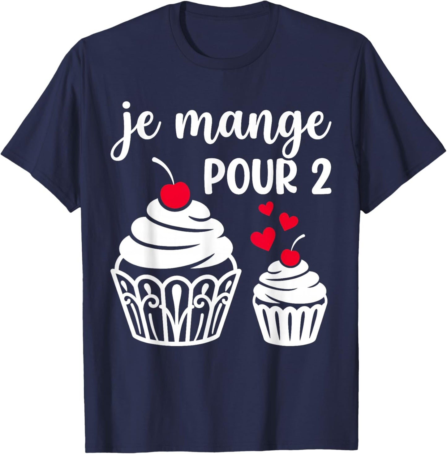 Je Mange pour 2 Future Maman Rigolo Drôle T-Shirt - T-Shirt | Navy