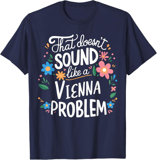Vienna Personalized Cute Girls Vienna Name T-Shirt - T-Shirt | Navy