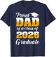 Proud Dad of A 2026 Graduate Shirt Men Father Graduation T-Shirt - T-Shirt | Navy