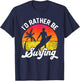 I'd Rather Be Surfing Surfboard Surfer Silhouette Retro T-Shirt - T-Shirt | Navy