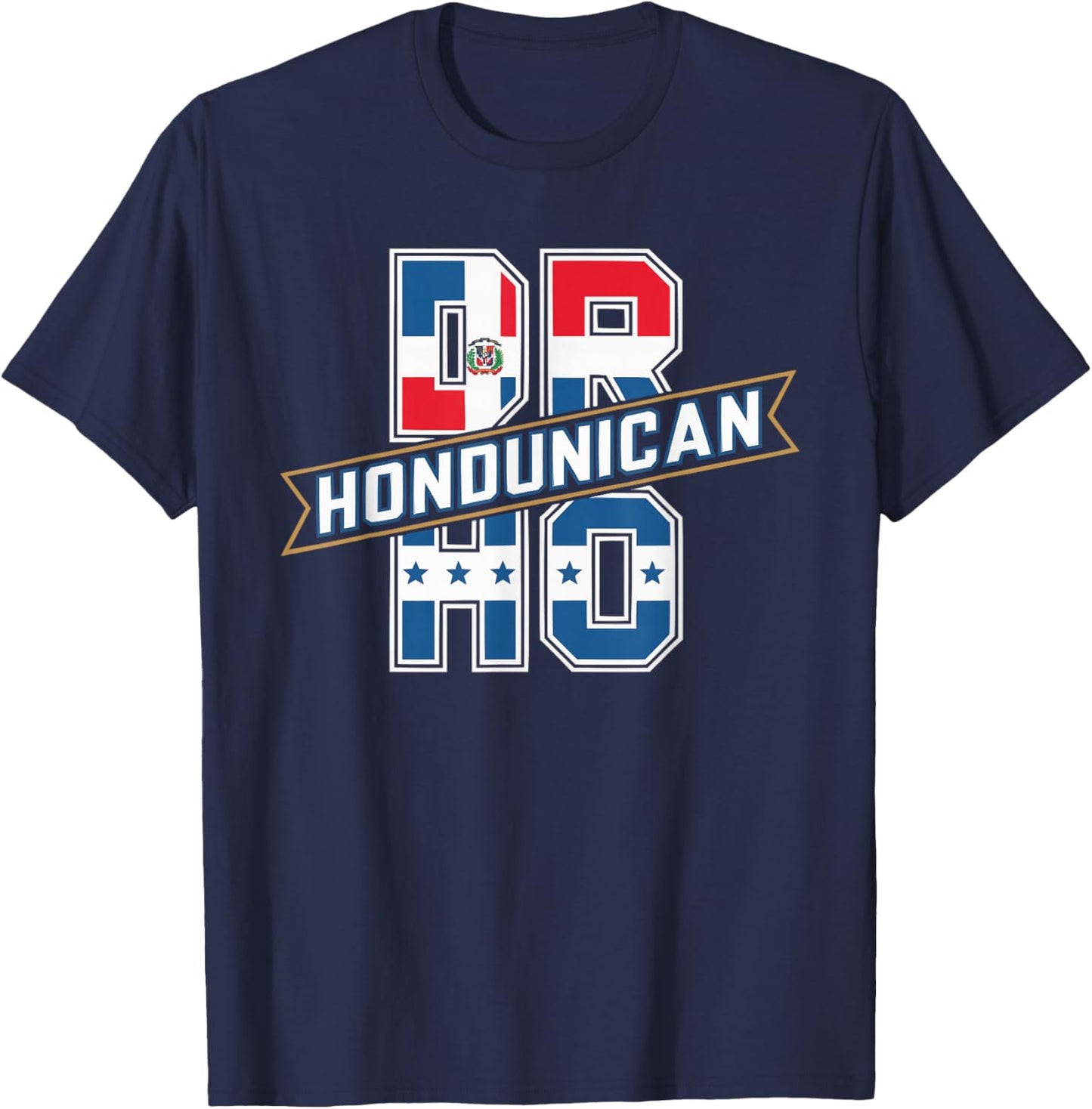 Half Dominican Half Honduran Dominican Republic Honduras T-Shirt - T-Shirt | Navy
