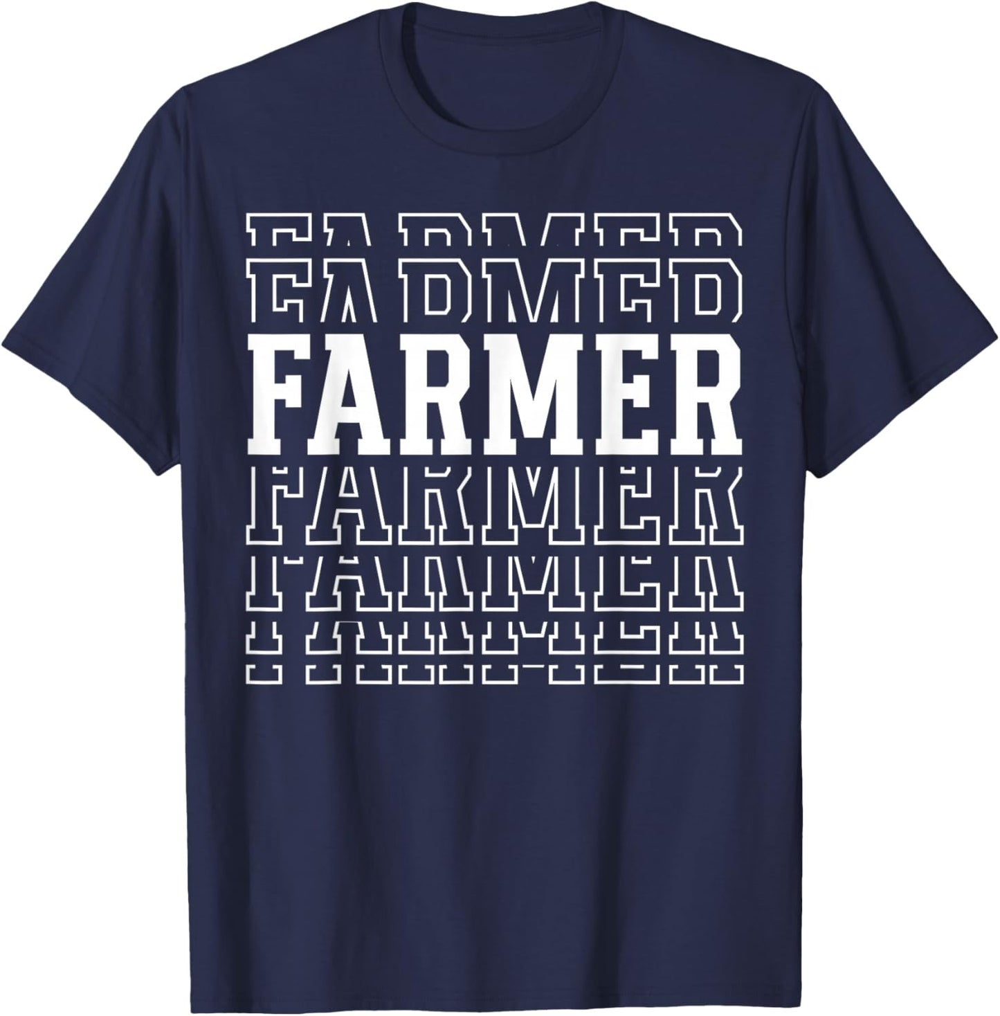 Farmer Funny Layered Text Farming Men Rancher T-Shirt - T-Shirt | Navy