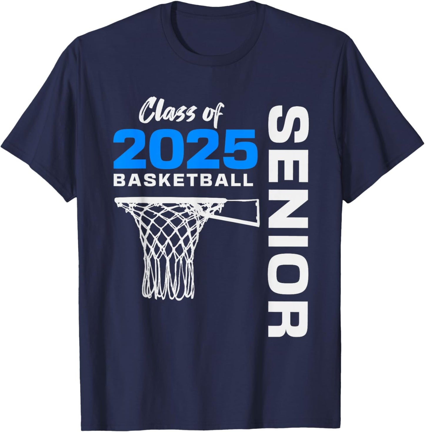 Basketball Senior Matching Class of 2025 Senior Basketball T-Shirt - T-Shirt | Navy