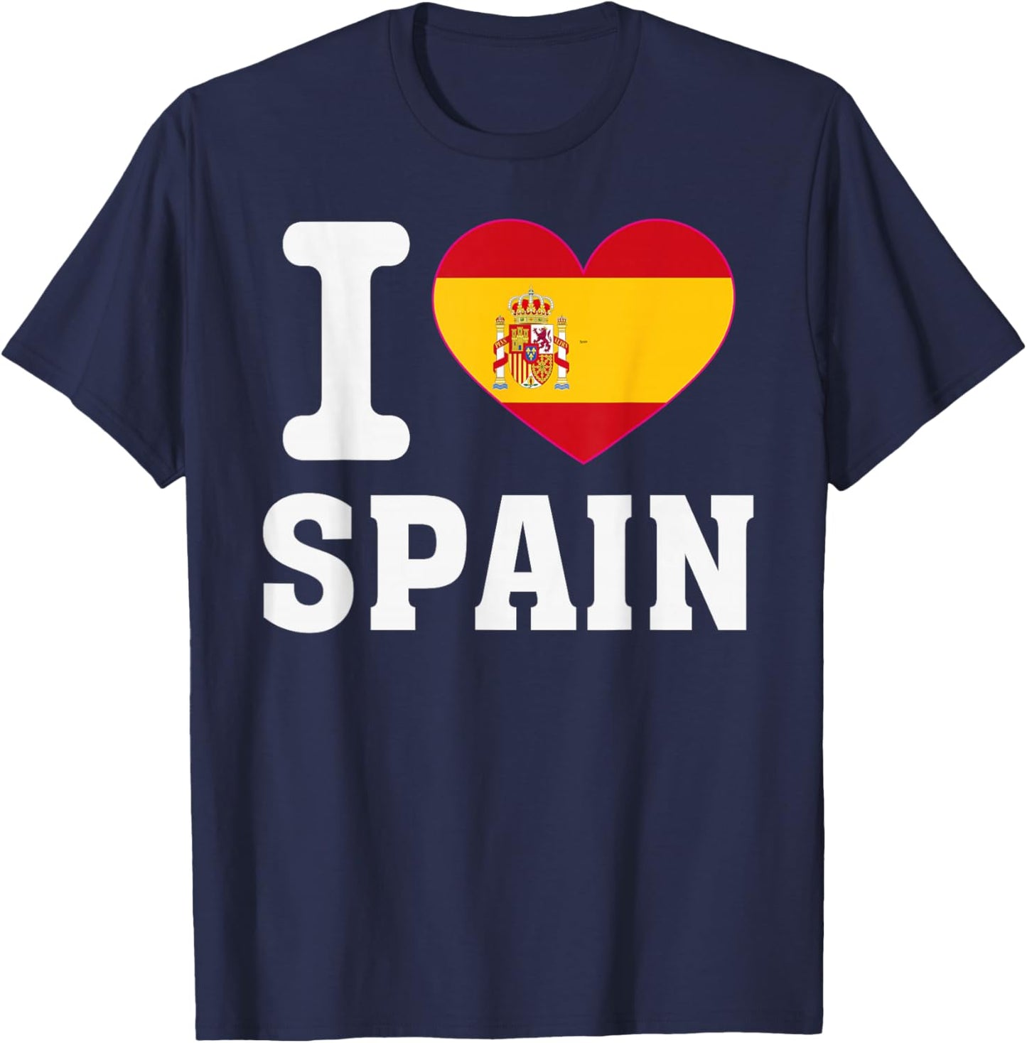 I Love Spain Heart Souvenir Lovers Pride Travel T-Shirt - T-Shirt | Navy