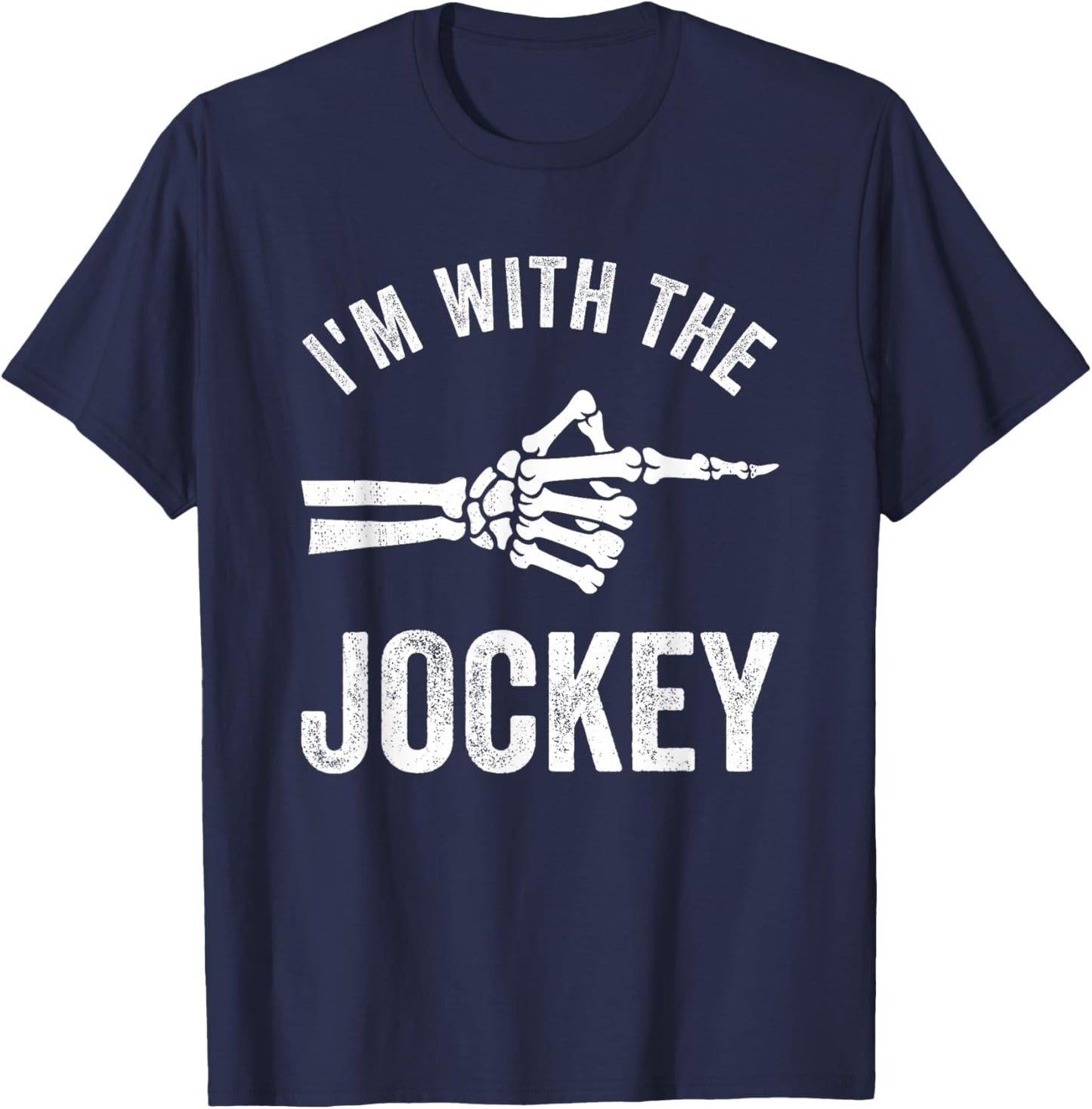 I'm with The Jockey Funny Halloween Couple Costume Party T-Shirt - T-Shirt | Navy