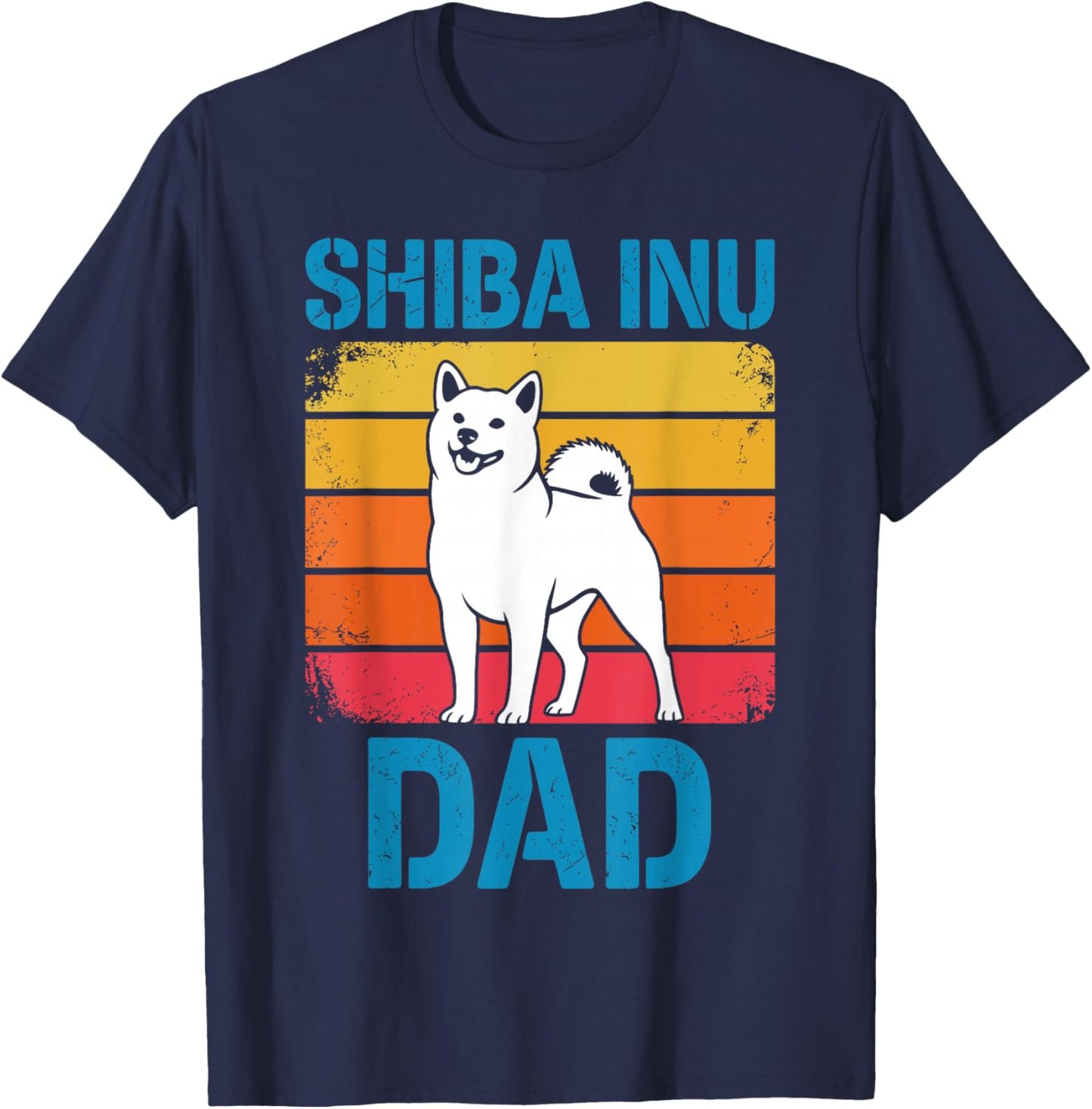 Funny Shiba Inu Design Boys Dad Shiba Inu Dog Lovers T-Shirt - T-Shirt | Navy