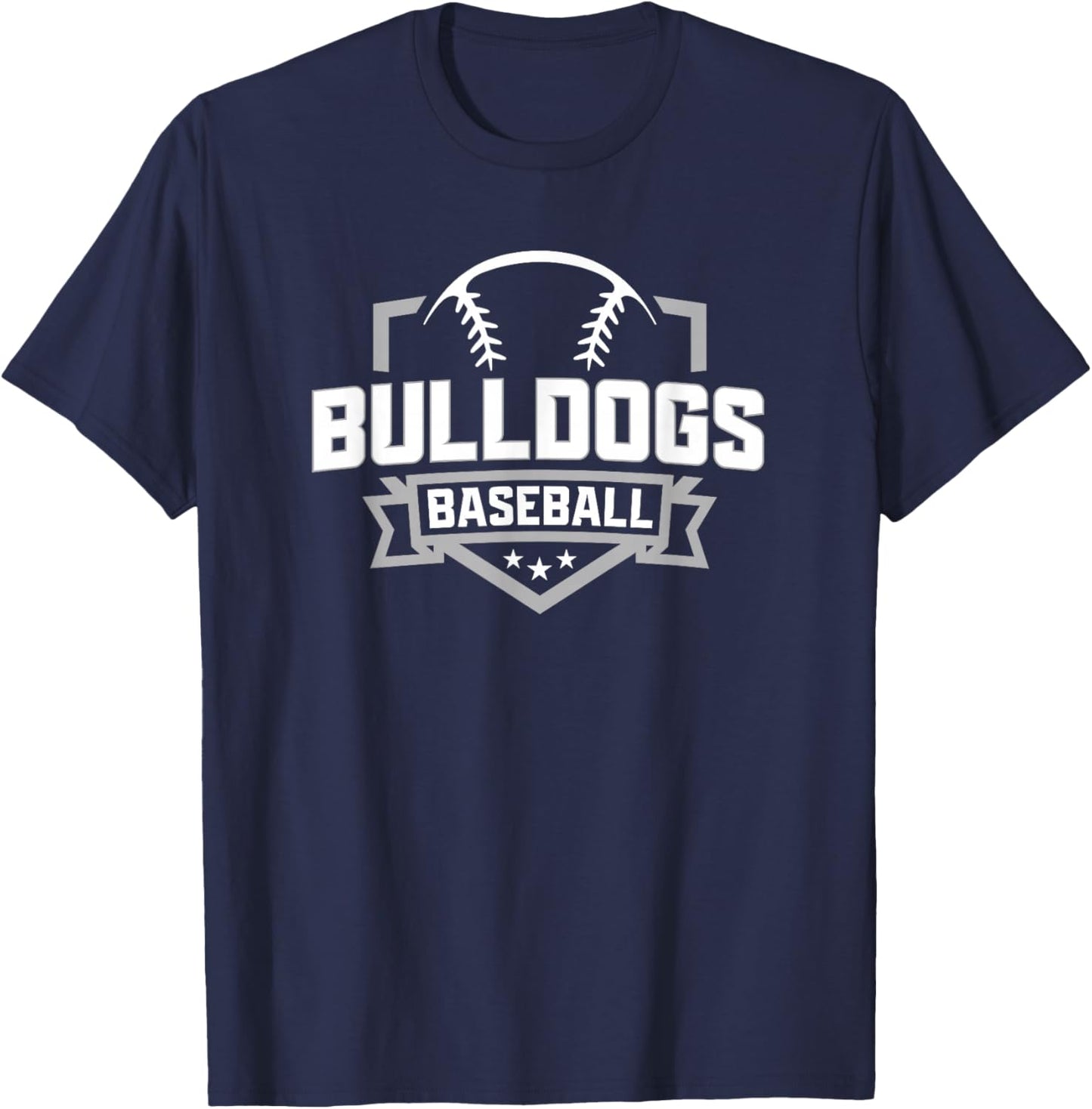 Bulldogs Baseball Style for Bulldog Mascot Sports Fan T-Shirt - T-Shirt | Navy