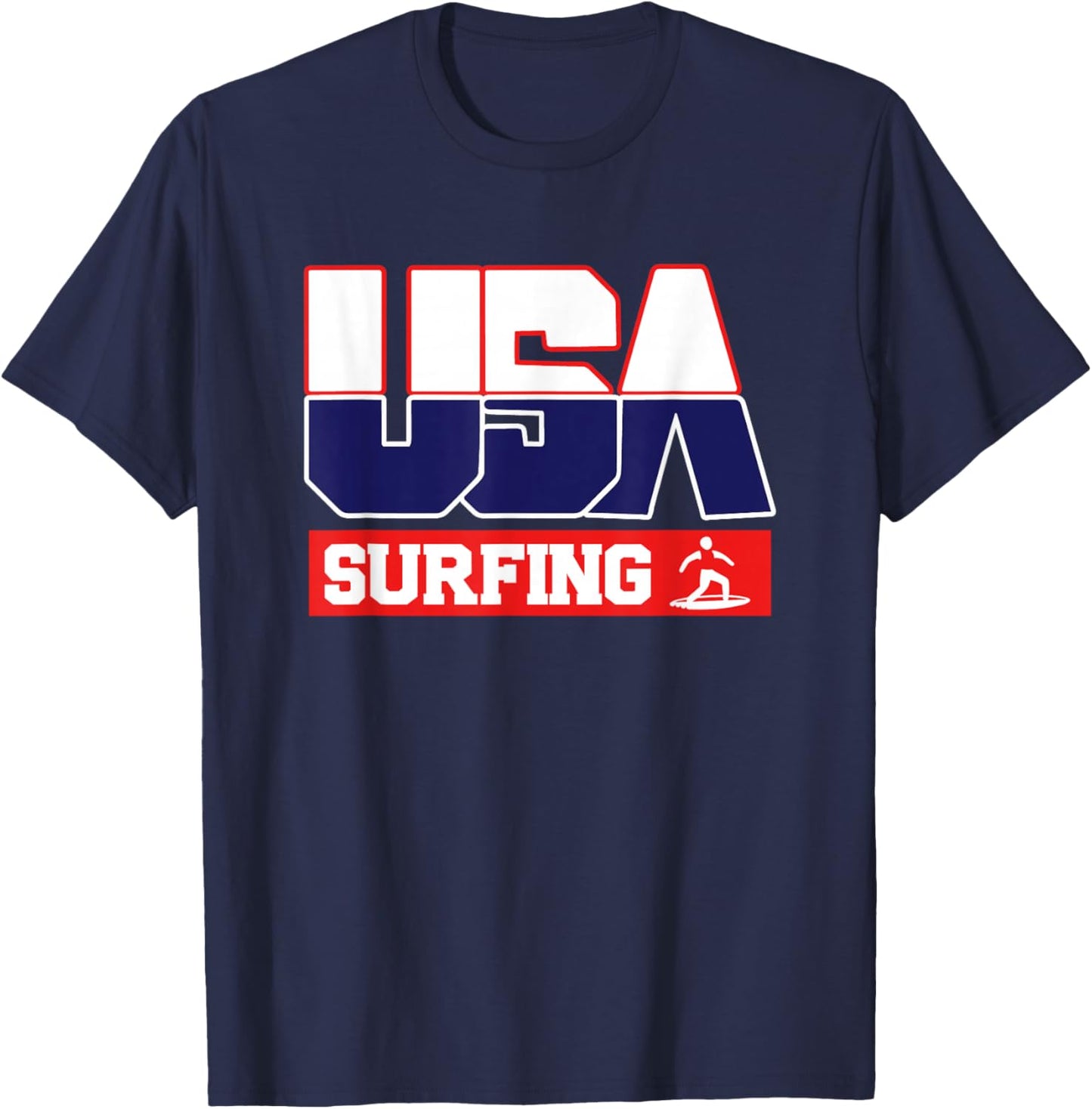 USA Team Surfing - men & women American sports T-Shirt - T-Shirt | Navy
