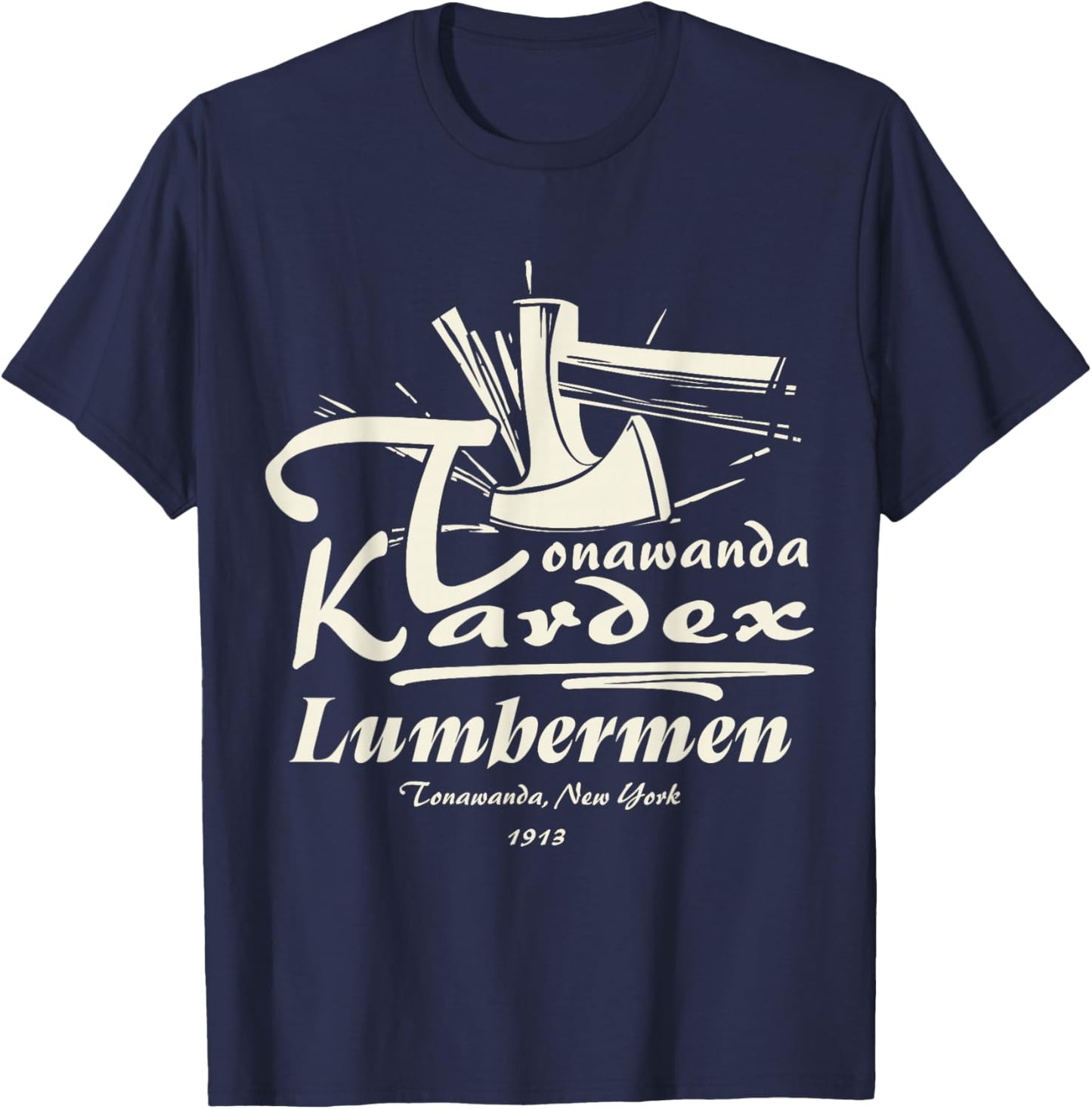 Tonawanda Kardex Lumbermen Football Team (Black Version) T-Shirt - T-Shirt | Navy