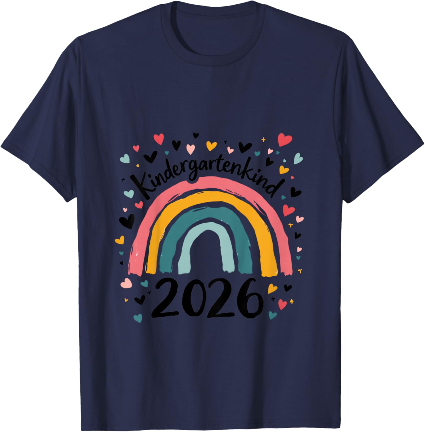 Kindergarten Kind 2026 Mädchen Regenbogen Kindergartenkind T-Shirt - T-Shirt | Navy