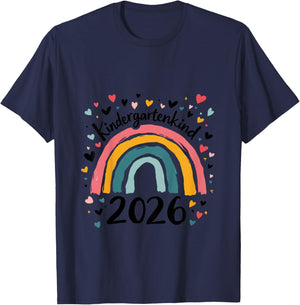 Kindergarten Kind 2026 Mädchen Regenbogen Kindergartenkind T-Shirt - T-Shirt | Navy