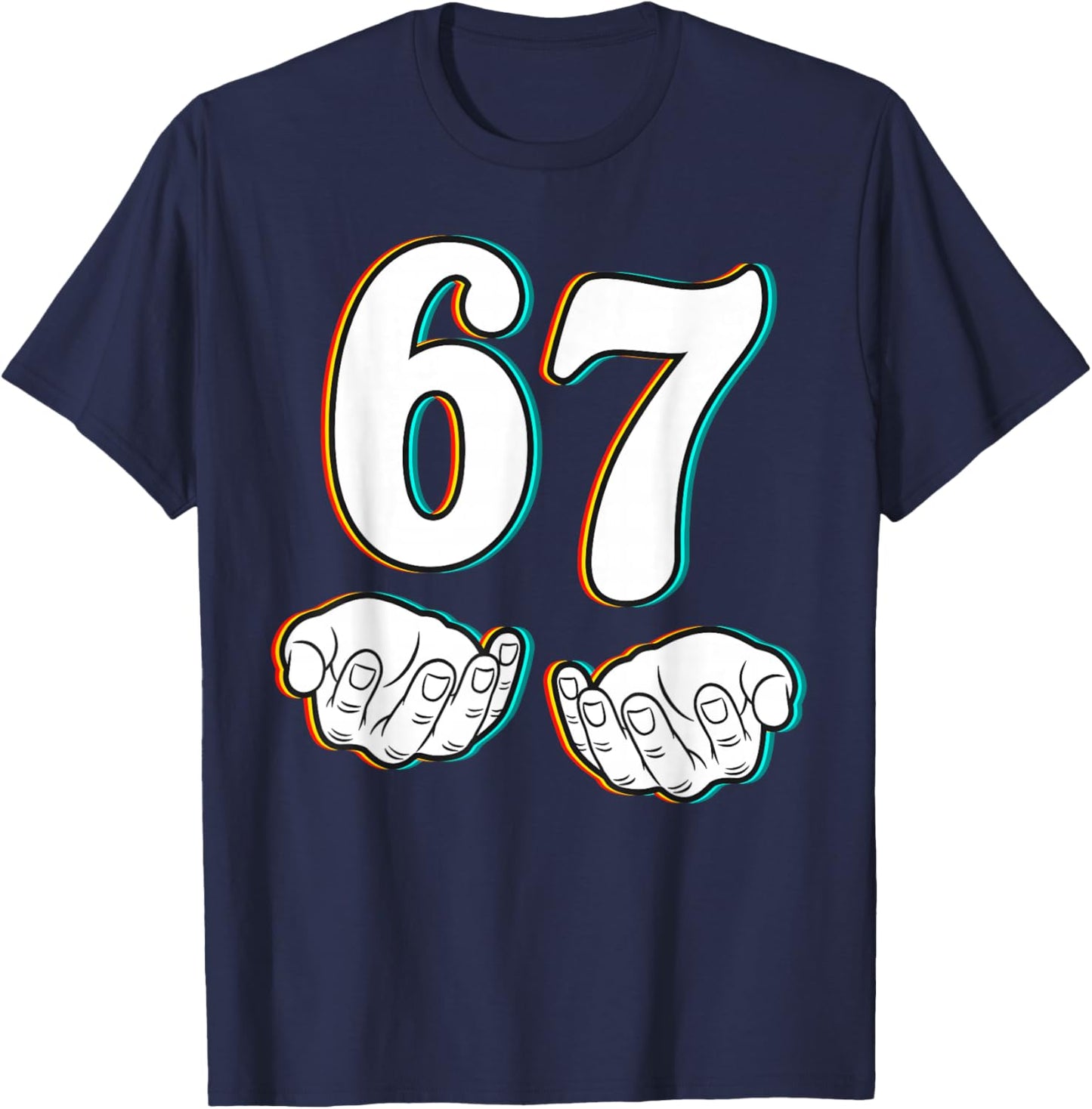 67 Funny Meme Number Six Seven Teen Student Teacher Matching T-Shirt - T-Shirt | Navy
