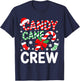 Candy Cane Crew Shirt Adult Men Women Kids Christmas Pajamas T-Shirt - T-Shirt | Navy