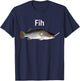 “Fih” Funny Misspelled Fish Meme Fish Smoking, Simple Humor T-Shirt - T-Shirt | Navy