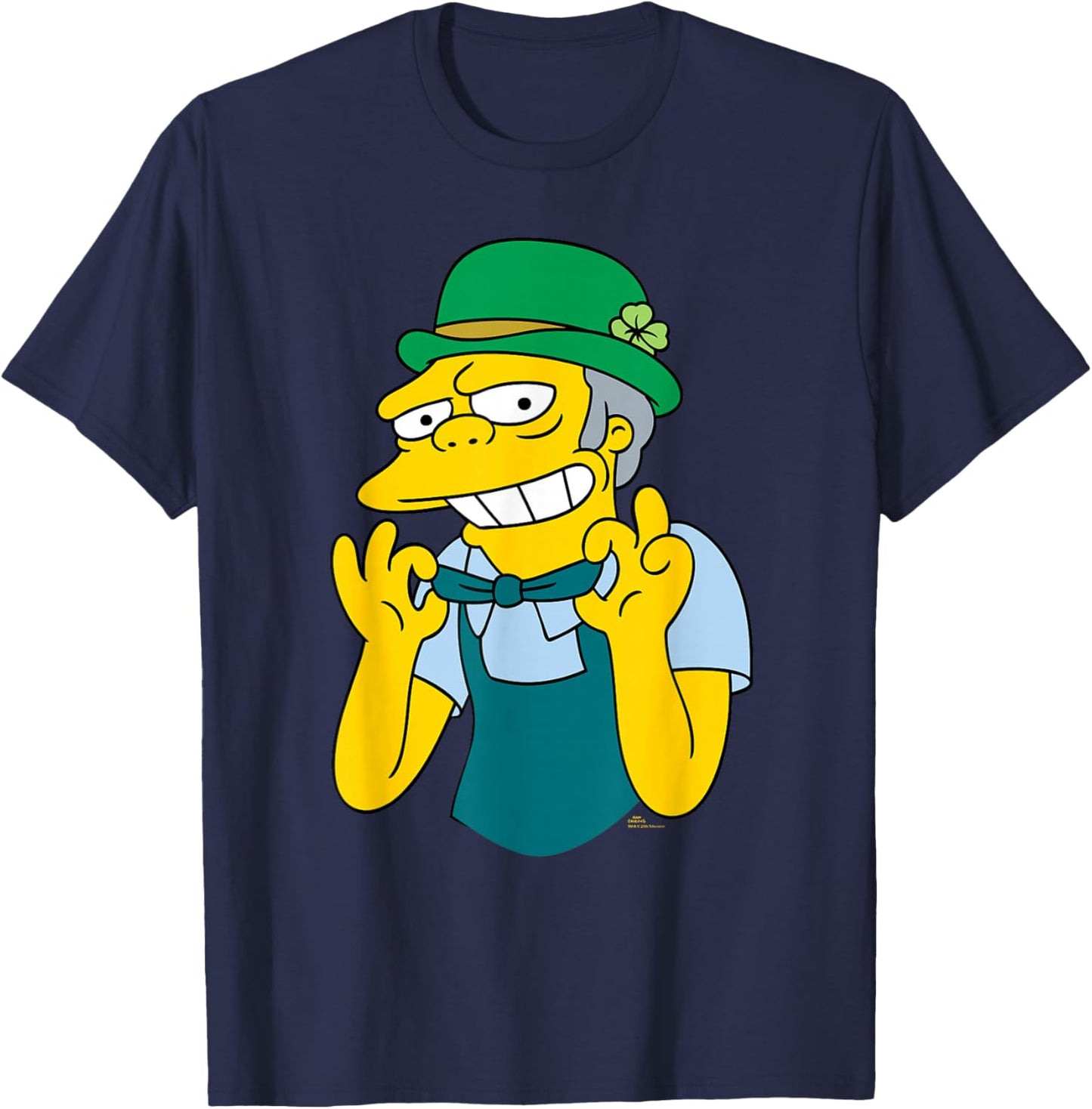 NEW The Simpsons St. Patrick's Day Moe the Bartender Funny T-Shirt - T-Shirt | Navy