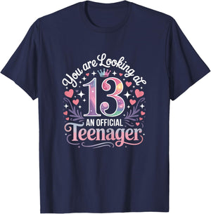 Official Teenager 13th Birthday Teen Girl Cute 13 Year Old T-Shirt - T-Shirt | Navy