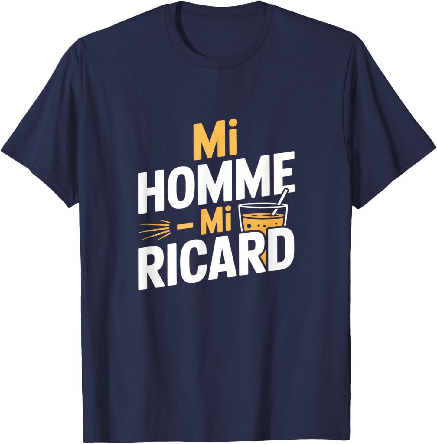 Mi Homme Mi Ricard Humour Aperitif T-Shirt - T-Shirt | Navy