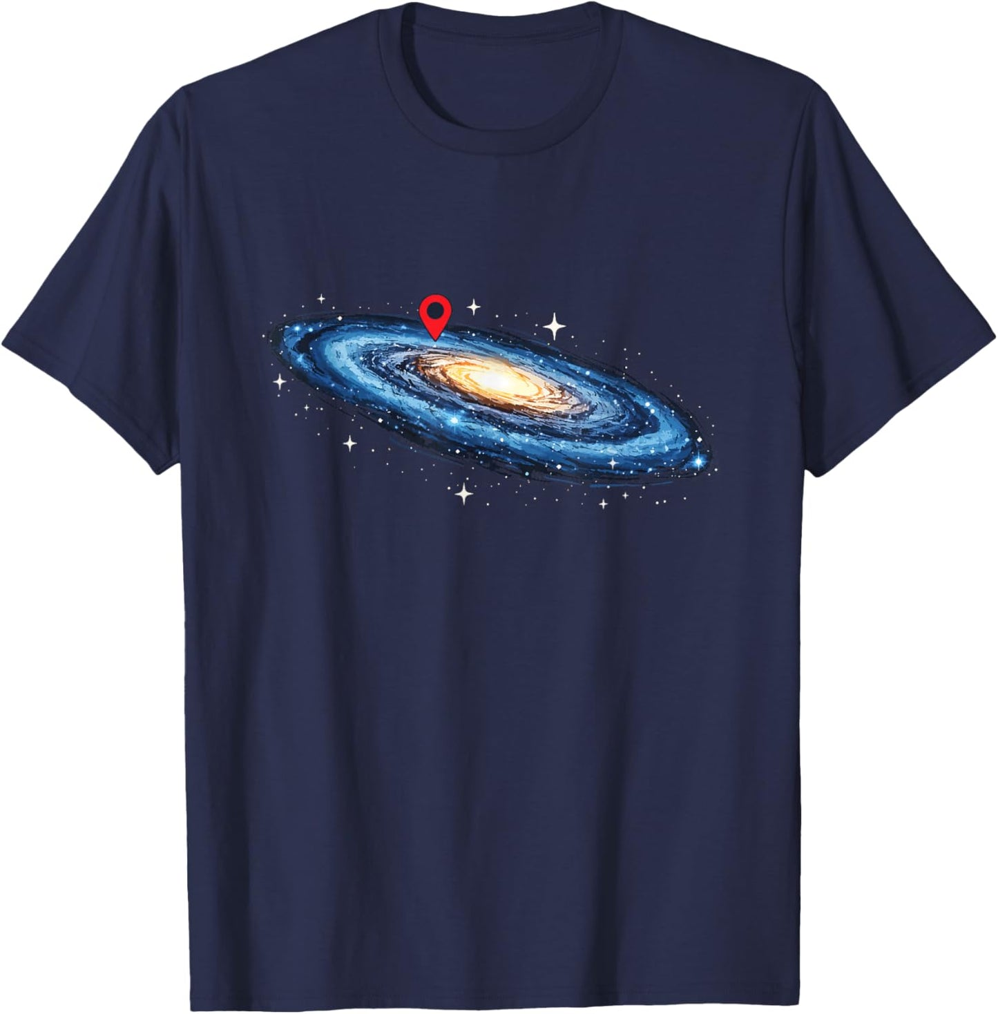 Location Pin Milky Way - Space Galaxy Astronomy Science T-Shirt - T-Shirt | Navy