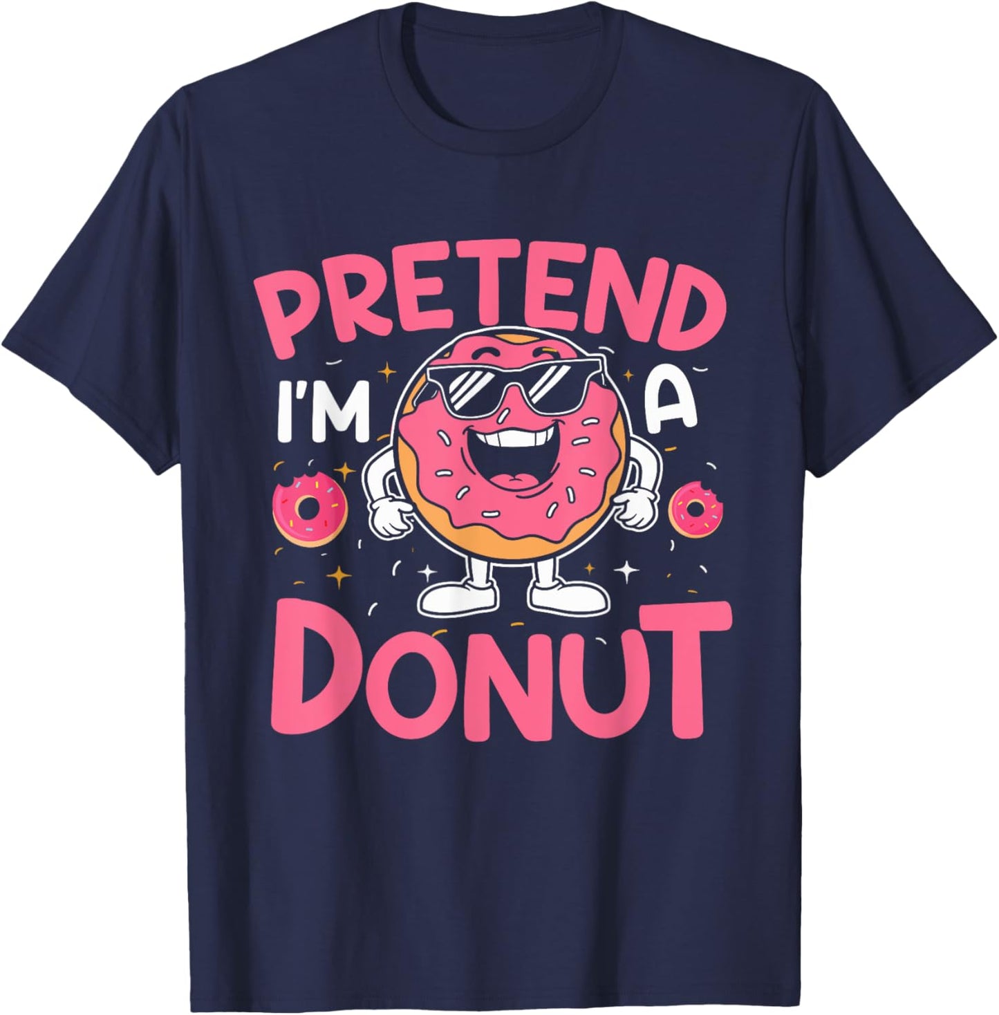 Pretend I'm A Donut Funny Lazy Halloween Matching Costume T-Shirt - T-Shirt | Navy