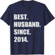 12th Wedding Anniversary - Best Husband Since 2014 T-Shirt - T-Shirt | Navy