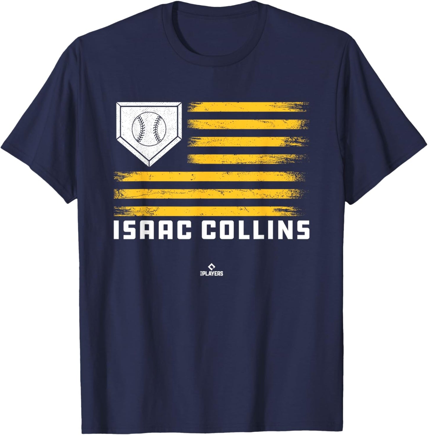 Vintage Flag Gameday Isaac Collins Prospect Baseball Fan T-Shirt - T-Shirt | Navy