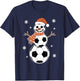 Funny Christmas Soccer Balls As Snowman Men Boys Kids T-Shirt - T-Shirt | Navy