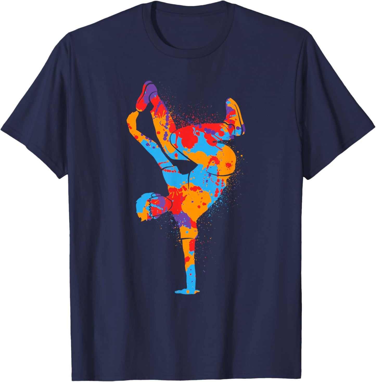 Breakdancing Colorful Street Dancing Boys Men Breakdancer T-Shirt - T-Shirt | Navy
