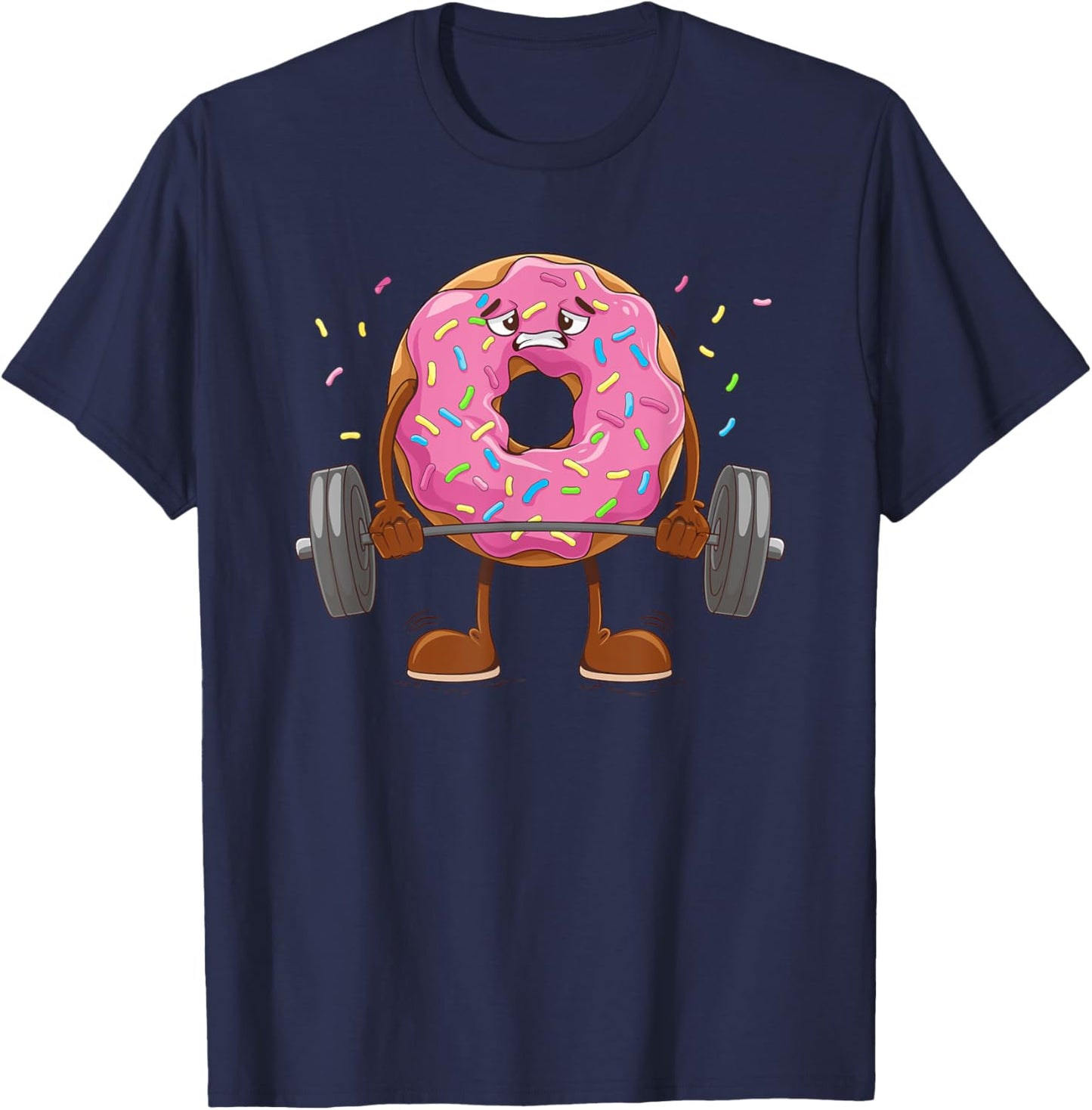 Weightlifing - Funny Fitness Workout Gym Donut Lover T-Shirt - T-Shirt | Navy