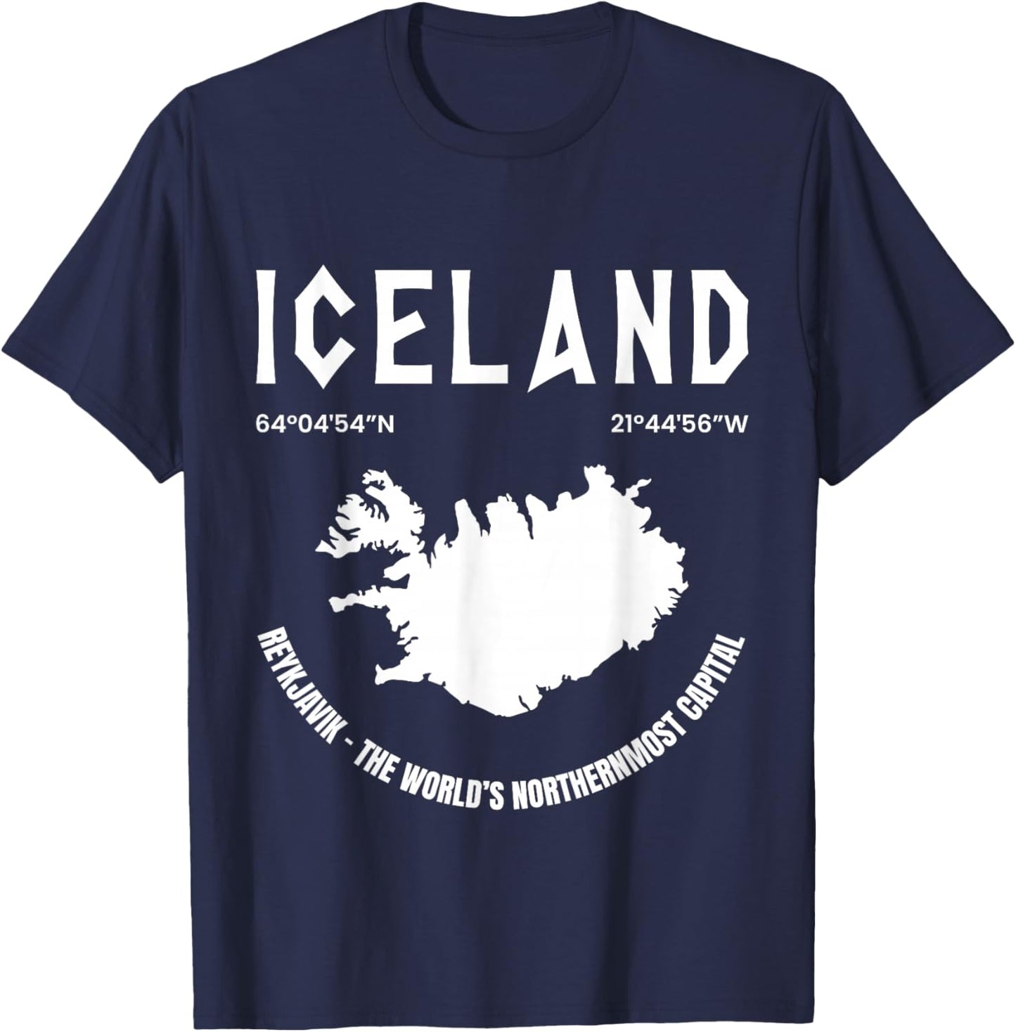 Iceland Map Gift Reykjavík Iceland Lover Icelandic Vacation T-Shirt - T-Shirt | Navy