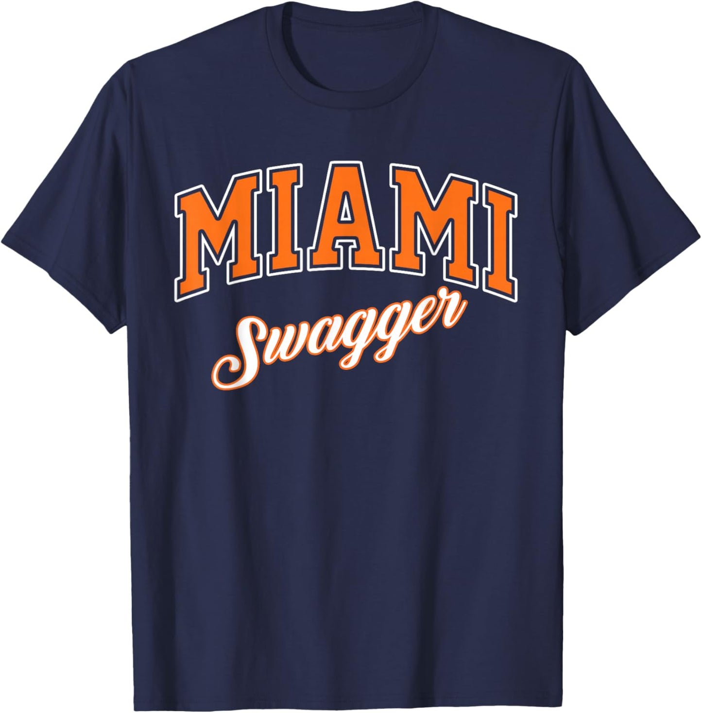 Miami Swagger Graphic Trendy Miami Vibes with Modern Flair T-Shirt - T-Shirt | Navy