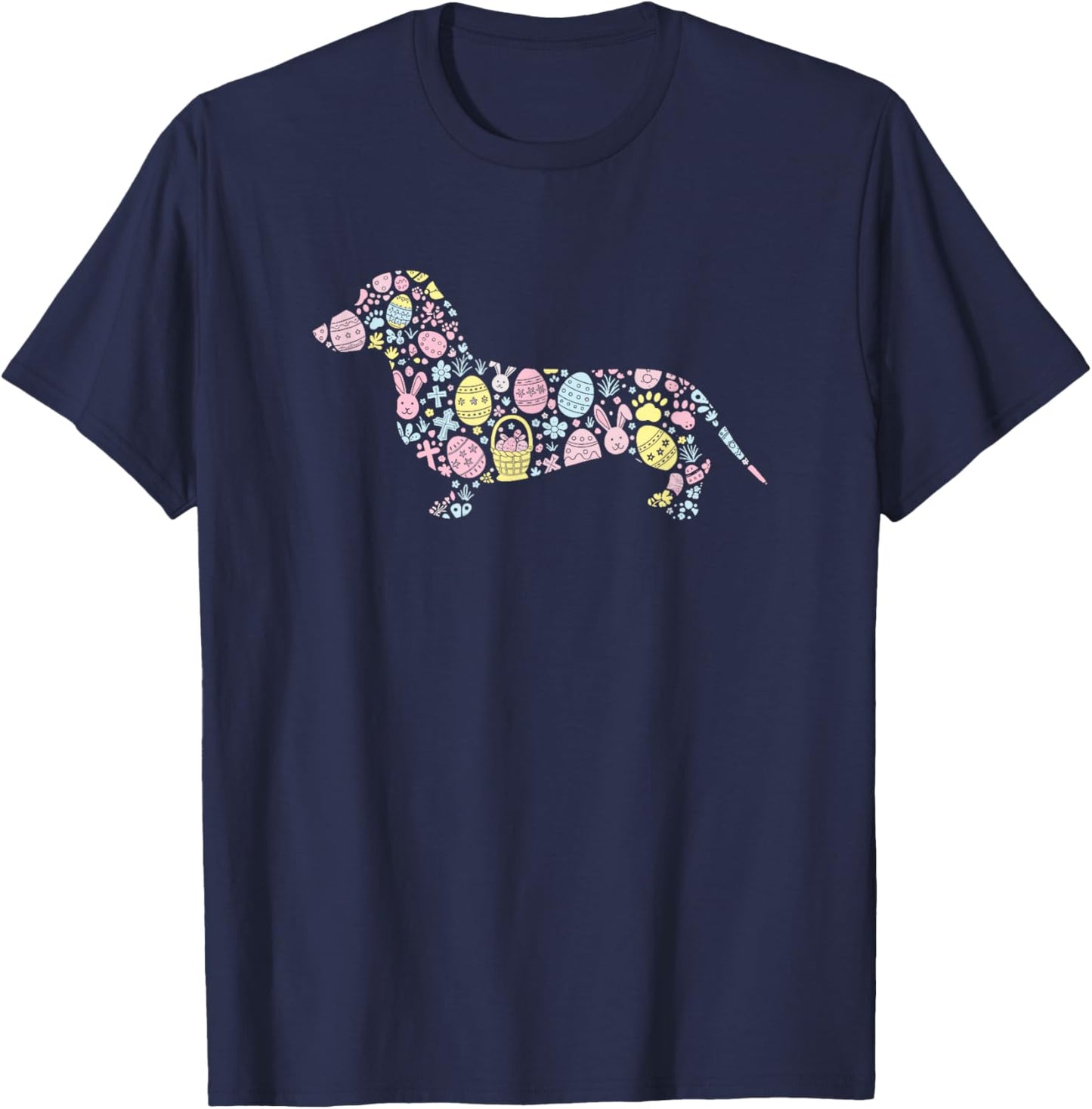 Dachshund Bunny Easter Egg Easter Day Kids T-Shirt - T-Shirt | Navy