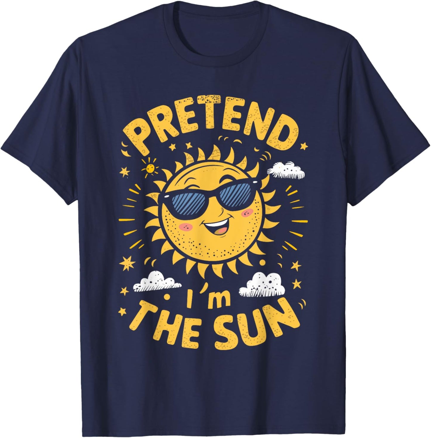 Pretend I'm The Sun Funny Lazy Halloween Matching Costume T-Shirt - T-Shirt | Navy