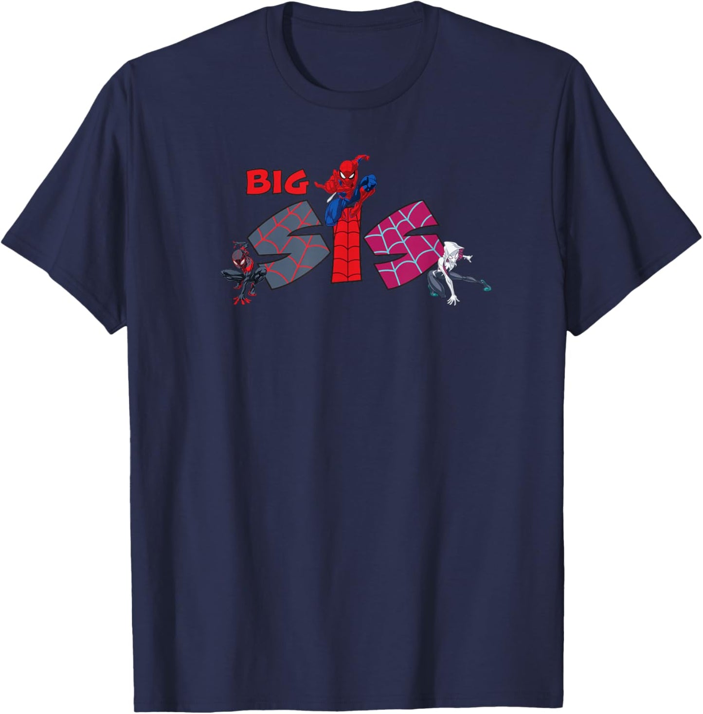 Marvel Spider-Man Trio Big Sis Sister Family Trip Matching T-Shirt - T-Shirt | Navy