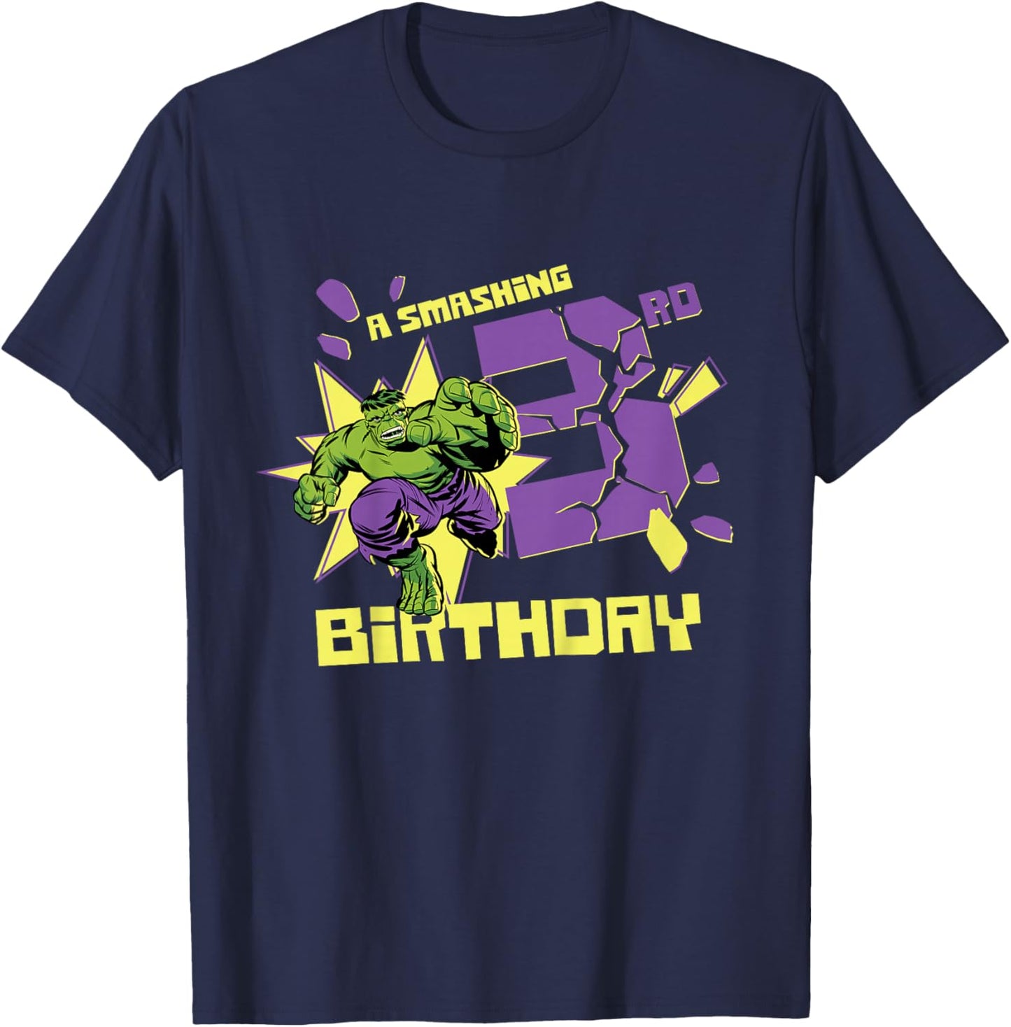 Marvel Super Heroes Hulk A Smashing 3rd Birthday Party T-Shirt - T-Shirt | Navy