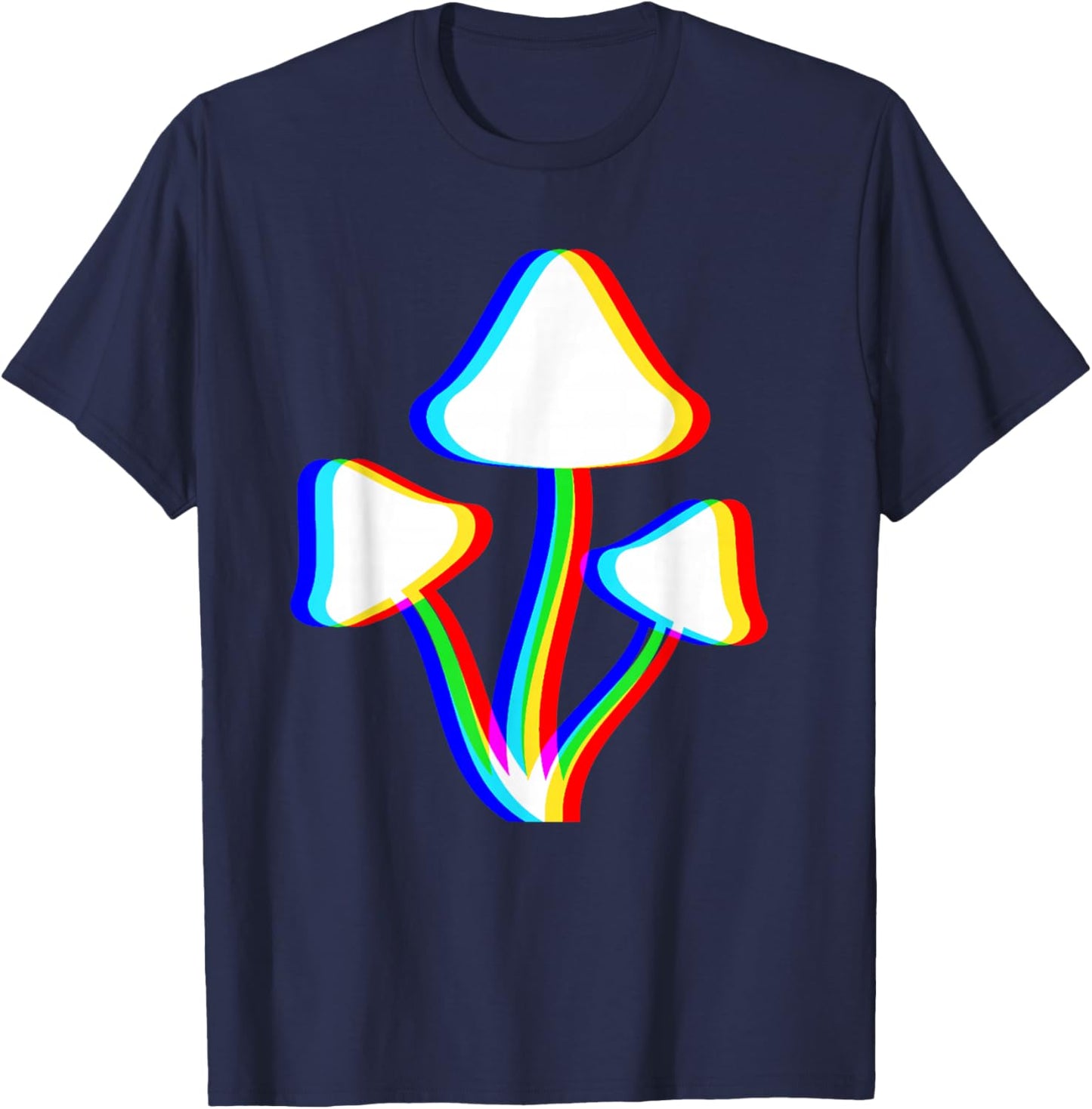 Mushroom Psychedelic EDM Trippy Vaporwave Techno Rave , Black, S T-Shirt - T-Shirt | Navy