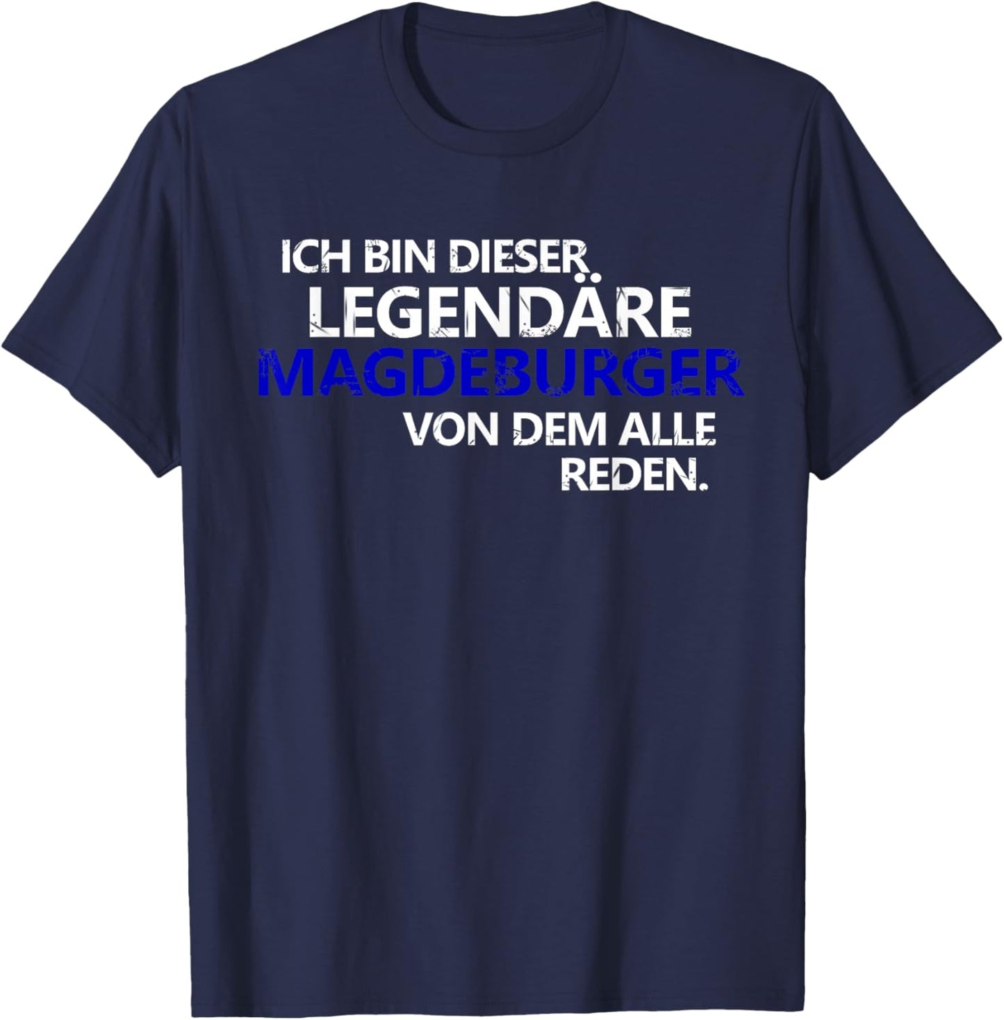 Magdeburg Legend FC Magdeburg Elbestadt Football Club T-Shirt - T-Shirt | Navy