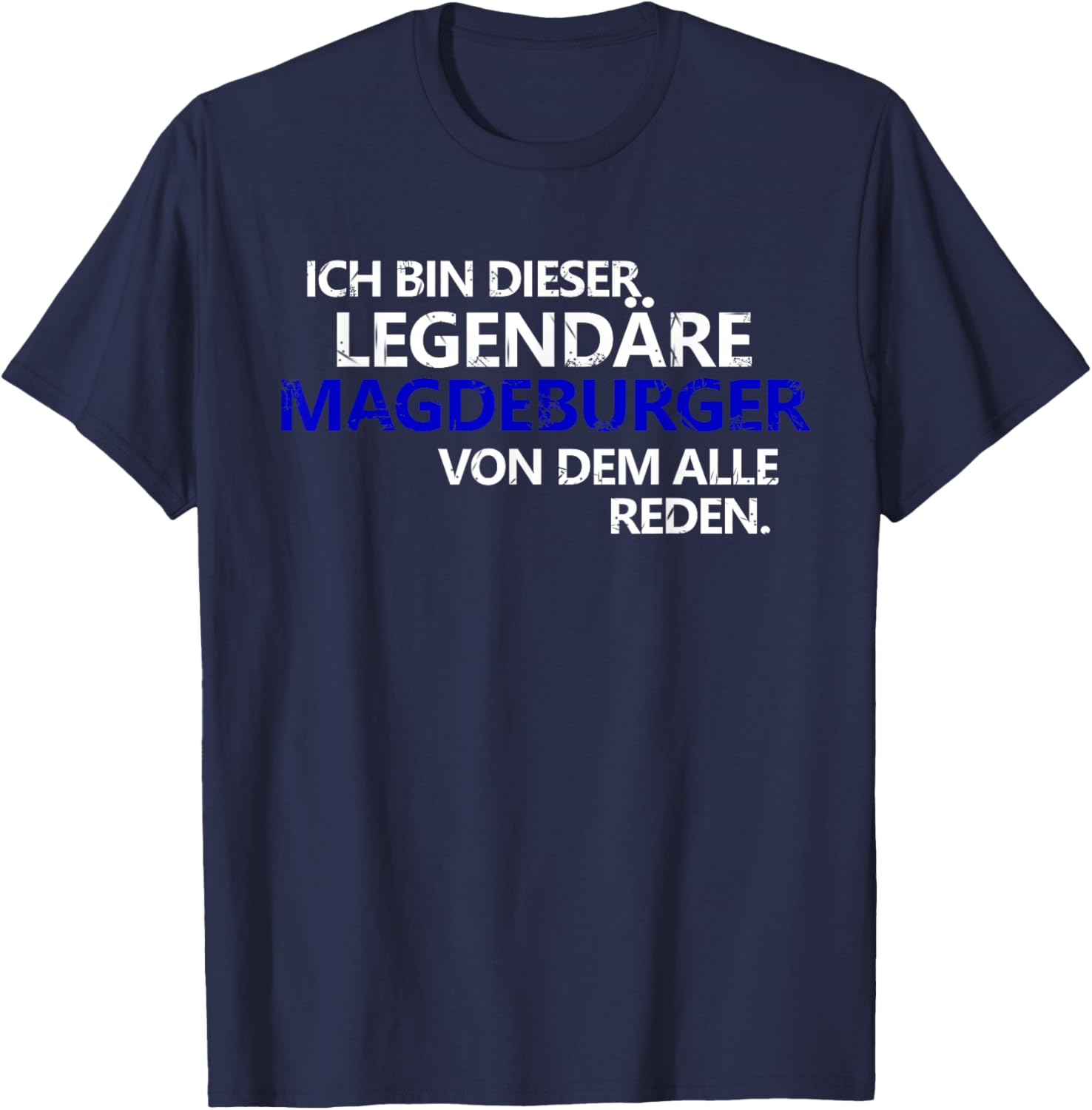 Magdeburg Legend FC Magdeburg Elbestadt Football Club T-Shirt - T-Shirt | Navy