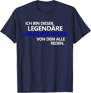Magdeburg Legend FC Magdeburg Elbestadt Football Club T-Shirt - T-Shirt | Navy