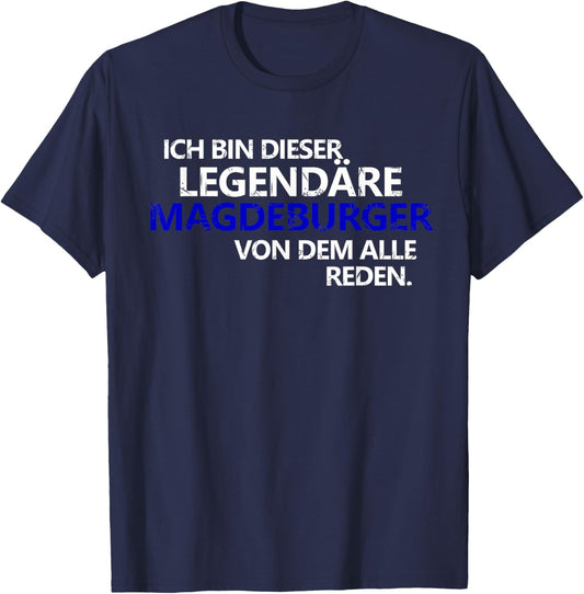 Magdeburg Legend FC Magdeburg Elbestadt Football Club T-Shirt - T-Shirt | Navy