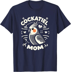 Cockatiel Mom Funny Birdwatching Birdwatcher Bird Lover Cute T-Shirt - T-Shirt | Navy