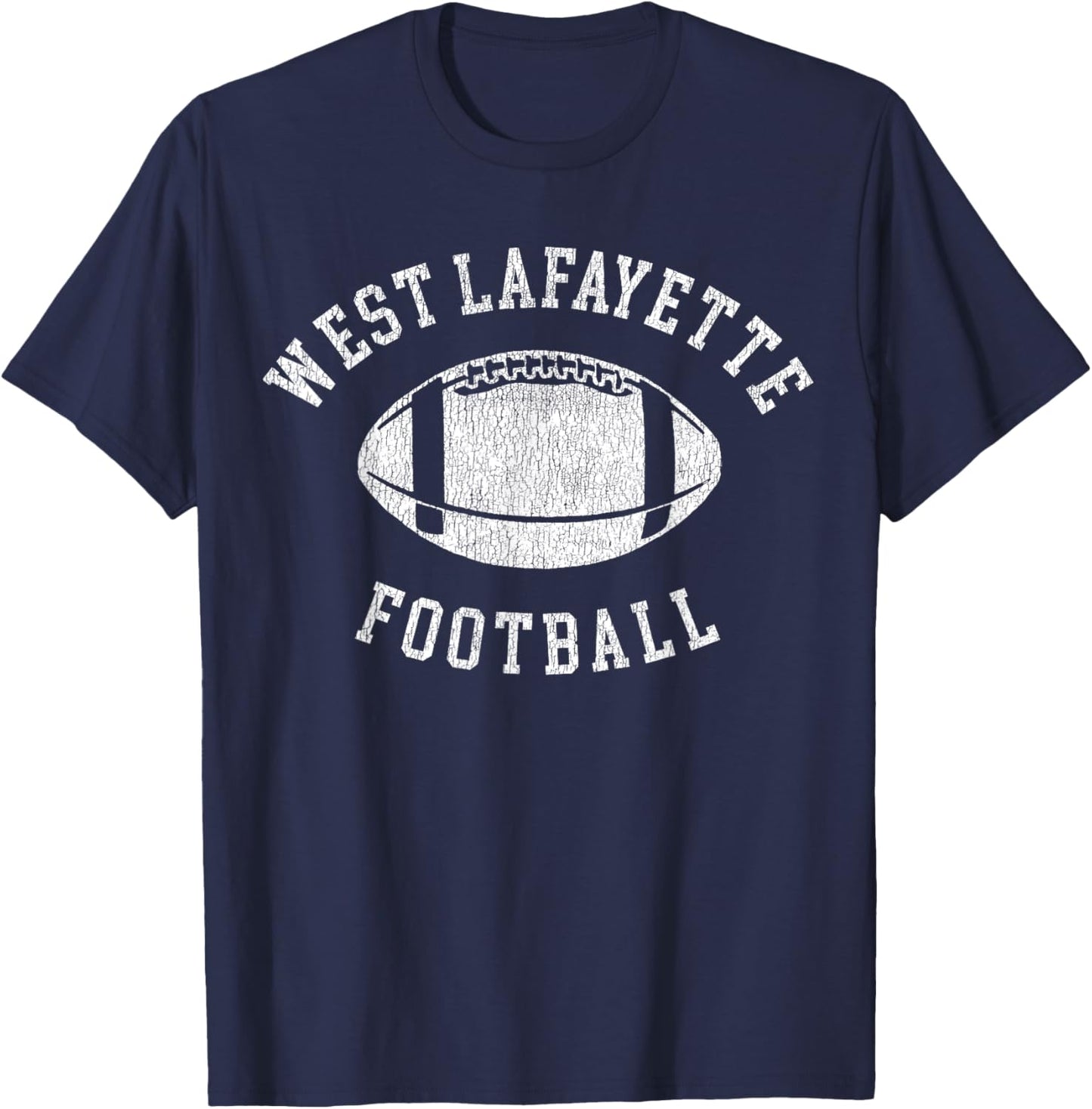 West Lafayette Football Distressed Vintage 80's Throwback T-Shirt - T-Shirt | Navy