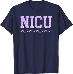 NICU Nana Micro Preemie Baby Nana of NICU Warrior T-Shirt - T-Shirt | Navy