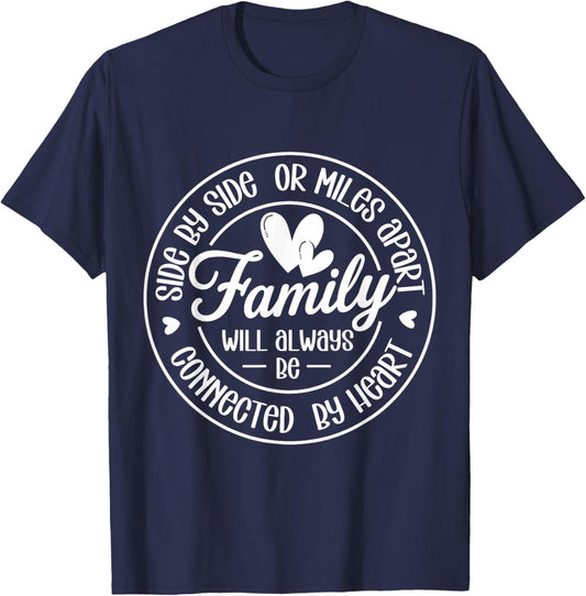 Family Will Always be Connected by Heart, Family Reunion T-Shirt - T-Shirt | Navy