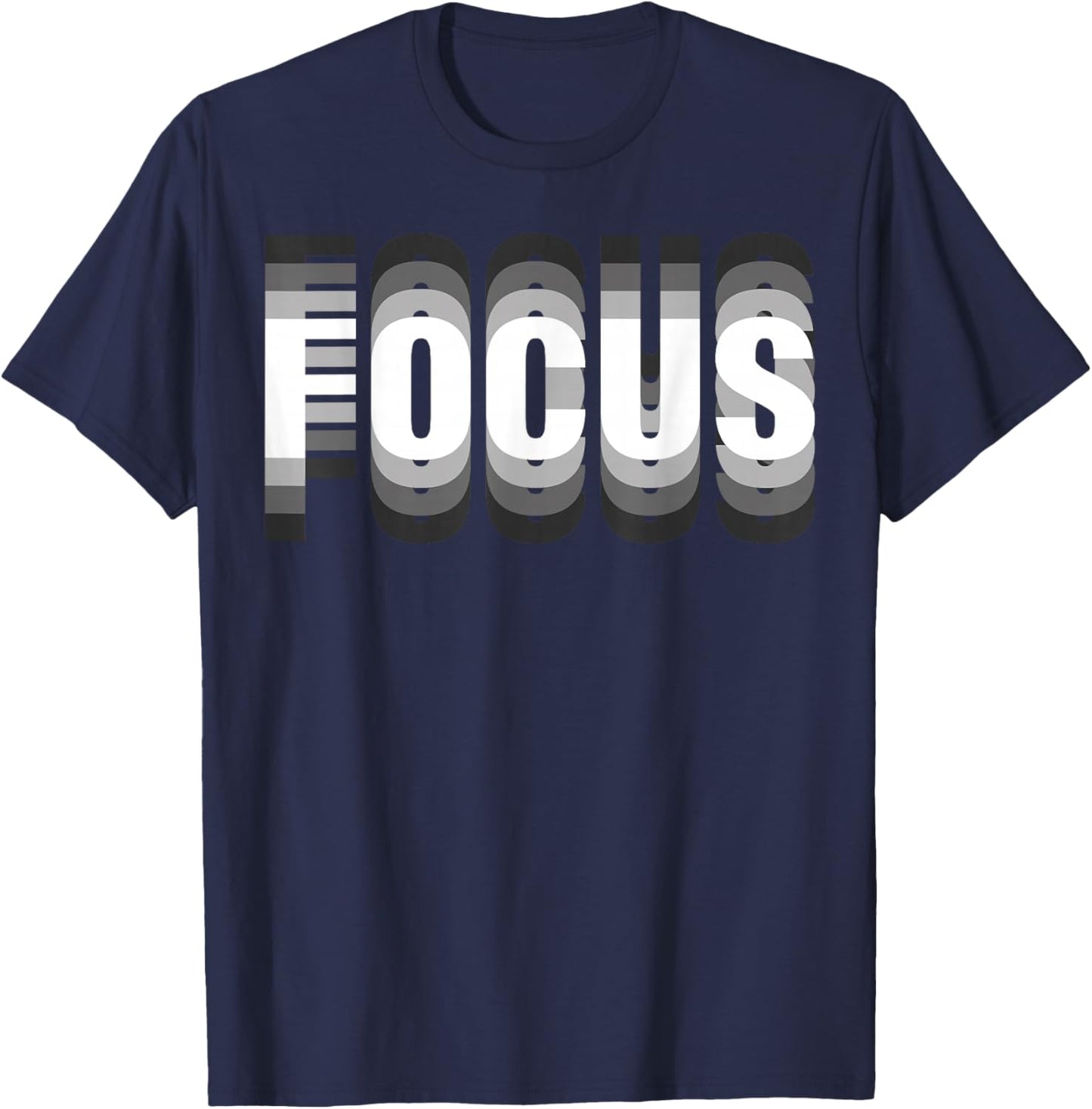FOCUS Cool Trippy Optical Illusion T-Shirt - T-Shirt | Navy